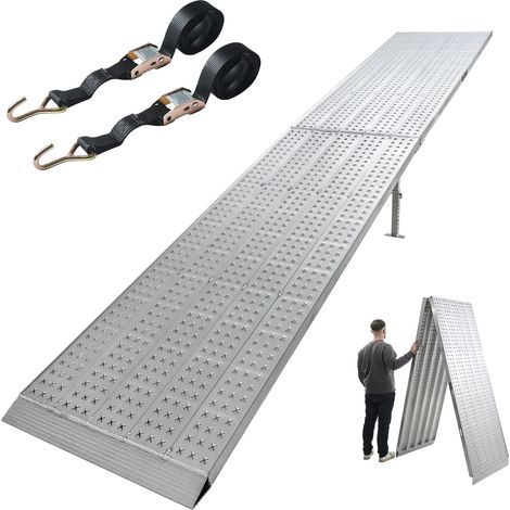 TRUTZHOLM Auffahrrampe Alu extralang 400 cm 400 kg 70 cm breit klappbare Verladerampe Eventrampe