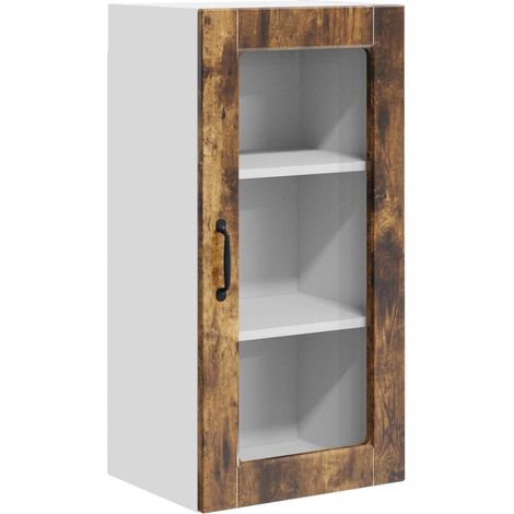 Maison Exclusive - Mobile in vetro da parete LUCCA Rovere Fumo 40 x 31 x 80 cm