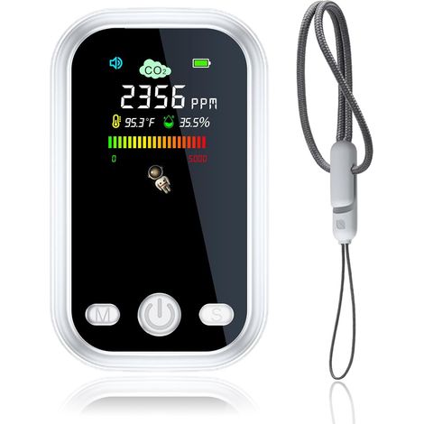 Détecteur de CO2 miniature amélioré, appareil de mesure portable 3 en 1 calibrable pour la surveillance du CO2 et la qualité de l'air