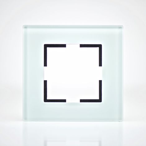 Plaque de finition verre vert 1 poste 84x87x10mm (1/4)