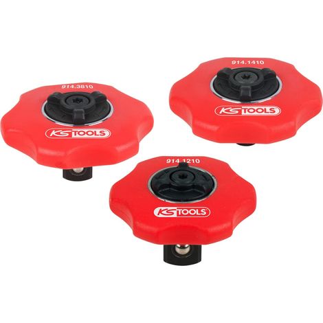 KS Tools 914.1215 Set manuale mini leva a cricco reversibile, 3 pz,1/4" + 3/8" + 1/2" (1/4)
