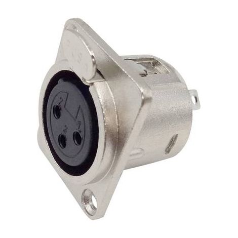 XLR embase femelle, contacts droits TRU COMPONENTS 1408819 Nombre de pôles: 3 argent 1 pc(s) S474431 (1/2)