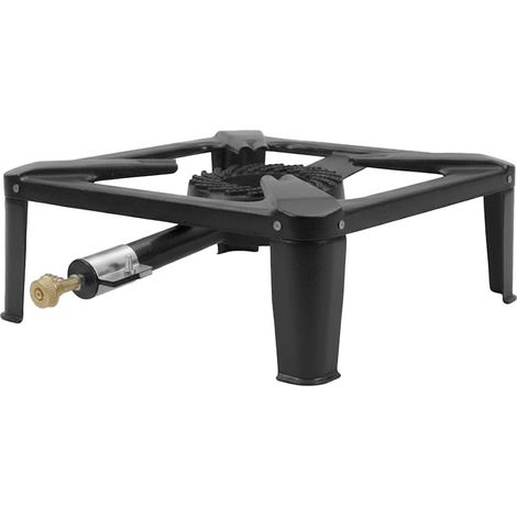 Fornello A Gas GPL 5,5 kW con Bruciatore in Ghisa Struttura a 4 Piedi Stabile Design Compatto Ideale per Campeggio Outdoor Giardino Cucina Esterna 30 x 30 x 11,5 cm Nero (1/5)