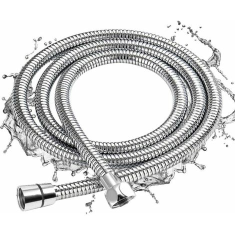 Tuyau de Douche 2M, Chrome Flexible Tuyau de Douche Universel Extensible Tuyau en Acier Inoxydable Anti-Explosion, Anti-Torsion et Anti-Corrosion (1/5)