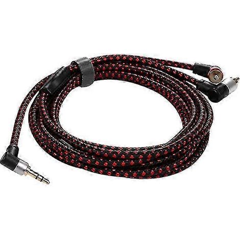 Câble répartiteur stéréo AUX en Y coudé à 90° avec prise jack microphone F26, comprenant une prise jack 3,5 mm mâle et deux prises RCA mâles. (1/5)