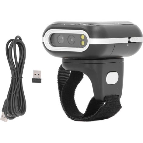 Beyamis Lecteur de codes-barres Ring sans fil Bluetooth 2,4 GHz, lecteur de codes 2D portable, outil de lecture de codes-barres au doigt (1/5)