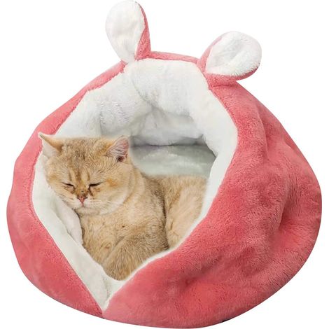 Lit Pour Chat Et Chien - Doux Et Confortable - Pour Hiver Et Sommeil Profond - 50x50x35cm - Rose (1/5)