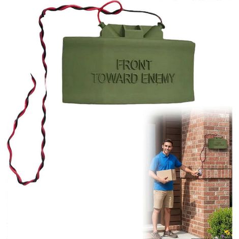Sonnette murale style militaire Claymore, carillon créatif à bouton-poussoir pour porte d'entrée, garage, salle de jeux ou garage aménagé (1/5)
