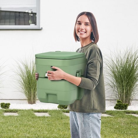 Inodoro de camping 20l 12l inodoro de camping portatil con deposito de aguas residuales extraible inodoro de viaje gris y verde verde