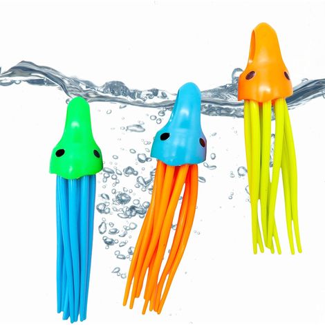 Jeux Piscine pour Enfants 6 7 8 9 10 Ans, 3 pièces Méduse de Plongée Jouets de Plongée,Jeu piscine pour Garçon Fille Extérieur L'été Divertissements Entrainement sous Marin Plongée Natation (1/2)