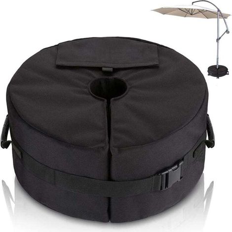 Ballastsack für Sonnenschirmständer – Verstellbarer Durchmesser, seitliche Öffnung, Ballast für Sonnenschirmständer – Gartenballasthalter für Terrassenschirme – Sandsäcke bis 40 kg – Crezuo
