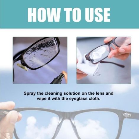 Spray Nettoyant Verres Lunettes - 100 ml - Pour Lunettes, Écrans Et Appareils Optiques - 2 Pièces (1/4)