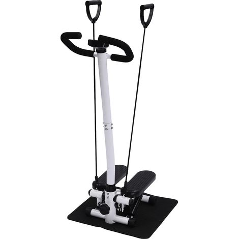 Stepper de fitness, hauteur réglable, surveillance en temps réel, noir (1/2)