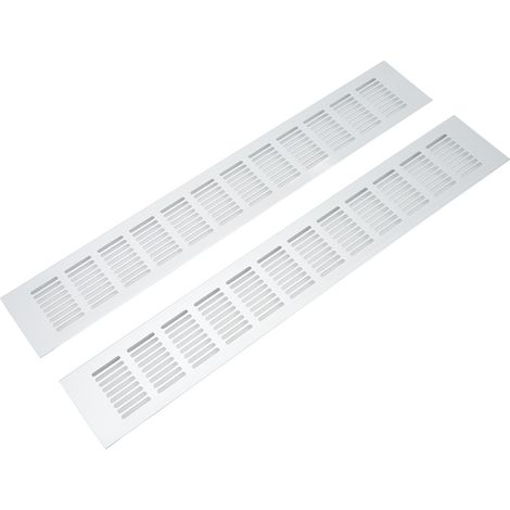 2 Stück Lüftungsgitter aus Aluminiumlegierung, rechteckige Lüftungsplatte für Schränke, Schuhschränke, Kleiderschränke, 80 x 500 mm (1/5)
