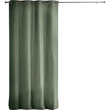 Vorhang mit Ösen CHAMBRAY CHINEA CEDRE, 135 x 240 cm, lichtundurchlässig