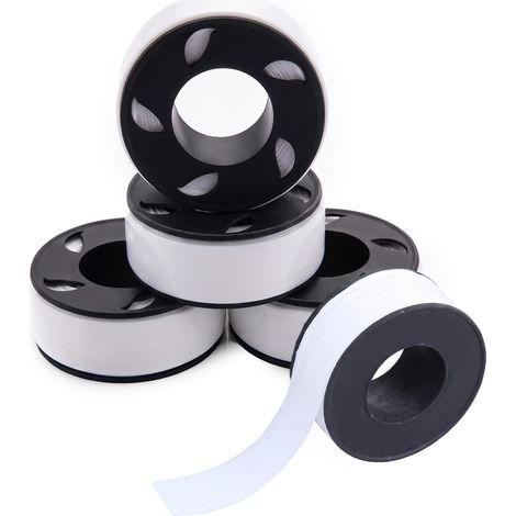 5 Rouleaux Ruban Plomberie 20mm x 15m, Ruban d'Étanchéité PTFE pour Filetage Gaz et Eau, Ruban Anti Fuite d'Eau pour Tuyaux Sanitaires et Chauffage, Haute Résistance Thermique (1/5)