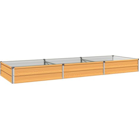 Raised Garden Bed Natural 240 x 80 x 24 cm cold-rolled steel vidaXL