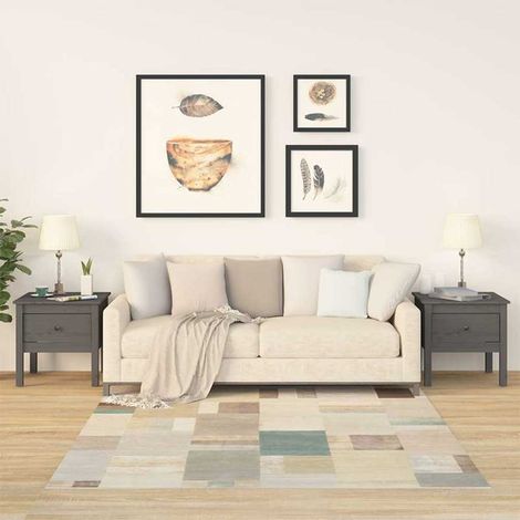 Tables d'appoint 2 pcs-Table basse-Table Salon Gris 50x50x49 cm Bois massif de pin 999863 (1/5)