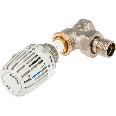 tecuro Kombi-Set Thermostatkopf K mit Nullstellung und Ventilunterteil V-exact II, DN 15 - Eckform (1/5)