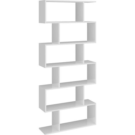Bibliothèque moderne laqué blanc brillant Calista (1/3)
