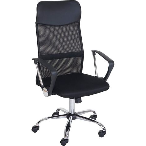 Silla de oficina con asiento transpirable 112-122x60 cm Coach Negro 60cm (ancho) x 112cma122cm (alto) (1/6)