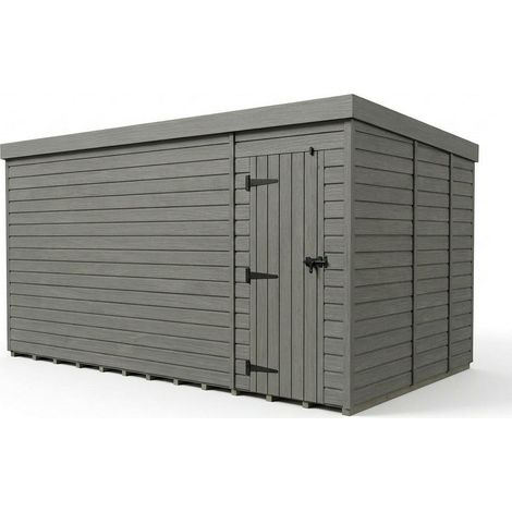 17ft x 9ft Composite Pent Garden Shed Single Door No Windows - Composite - L518 x W274 x H210 cm - Grey