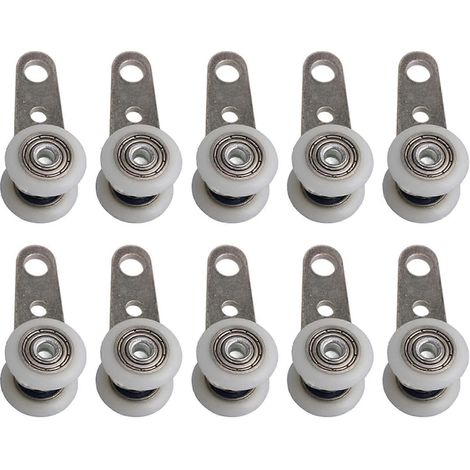 Bqlzr Lot de 10 roulettes pour baies vitrées ou portes coulissantes : métal et plastique : 4,5 x 1,9 (1/5)