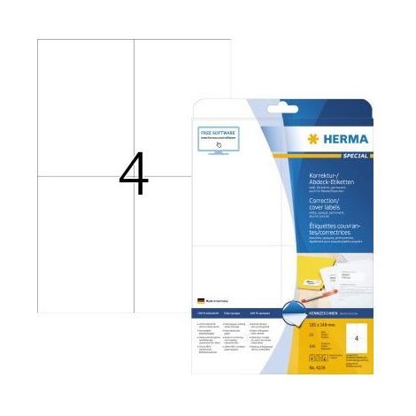 HERMA Abdecketik. A4 weiß 105x148 mm Papier opak 100 St. (4229) (1/5)