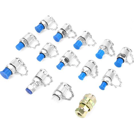 Kit de 14 adaptateurs de raccordement pour points de test de pression hydraulique pour système hydraulique (1/5)