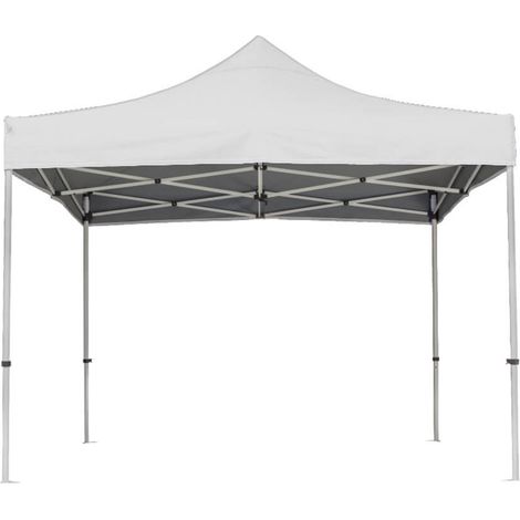 Gazebo da Giardino Pieghevole 3x3m in Alluminio e Tessuto Bianco (1/5)