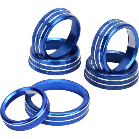 Ensemble de 6 anneaux de commande pour climatisation, audio, phares, 4x4 et remorque pour Ford F150 2018-2020 (version bleue courte) (1/5)