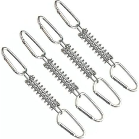 4 Pièces Ressort de Traction Boucle Ressort Tension Fixation Store, avec 8 Mousquetons, Voile D'ombrage Fixations Accessoires en Acier Inoxydable pour Tentes Auvents Camping (1/5)