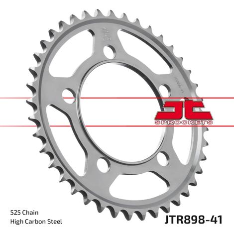 Couronne arrière JTSPROCKETS en acier au carbone, 41 dents, pas 525, série SI (1/2)