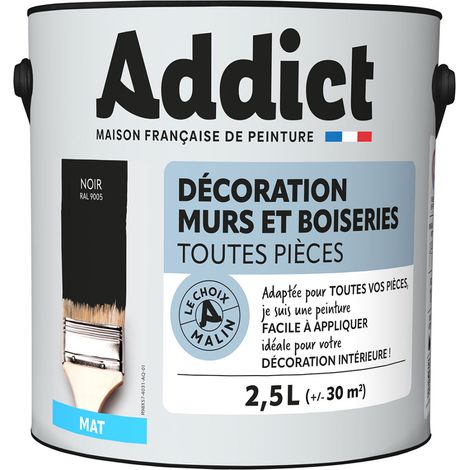 Addict Déco.m&bois Matt Schwarz Farbe 2,5l - Addict
