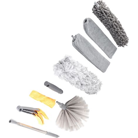 Kit de 9 Époussette Microfibre Extensible pour Plafonnier et Voiture - Outil de Nettoyage
