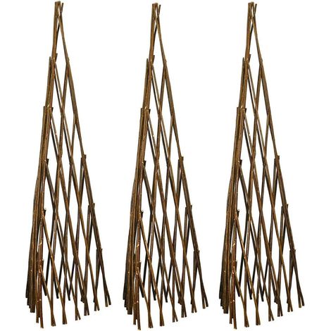 Set of 3 Expanding Willow Garden Obelisks (1.2m) (1/5)