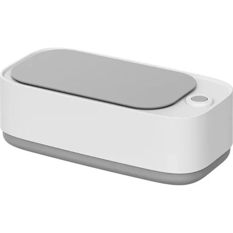(Blanc) Machine de nettoyage à ultrasons pour lunettes, machine de nettoyage haute fréquence pour bijoux, bagues, lunettes et montres (1/4)