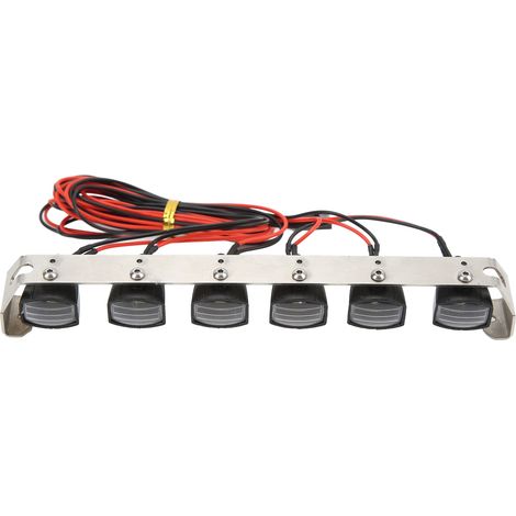 Phare LED carré RC, barre lumineuse toit pour SCX10 1/10 voiture RC Crawler, 6 lampes DIY (1/5)