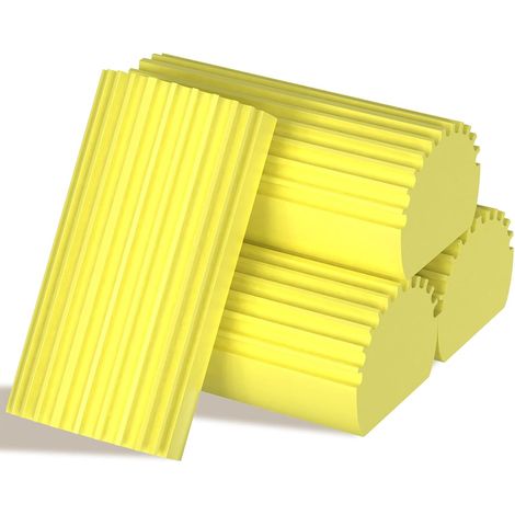 4 Buc Éponge à dépoussiérer humide, brosse de nettoyage, plumeau absorbant réutilisable pour stores et vitres, jaune 4 Buc (1/5)