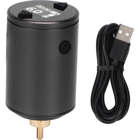 Alimentation tatouage rechargeable 1500mAh, interface sans fil RCA, écran LCD, pile ajustable 4-12V pour stylo tatouage (1/5)