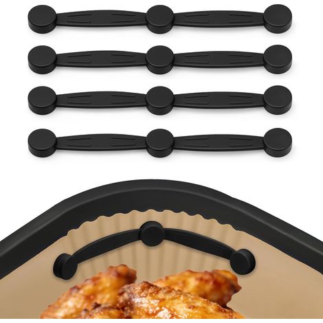 Air Fryer Magnet Set of 4 Fixed Air Fryer Air Fryer Accessories Air Fryer Strong Adsorption 13cm Black Suitable for Air Fryer (1/5)