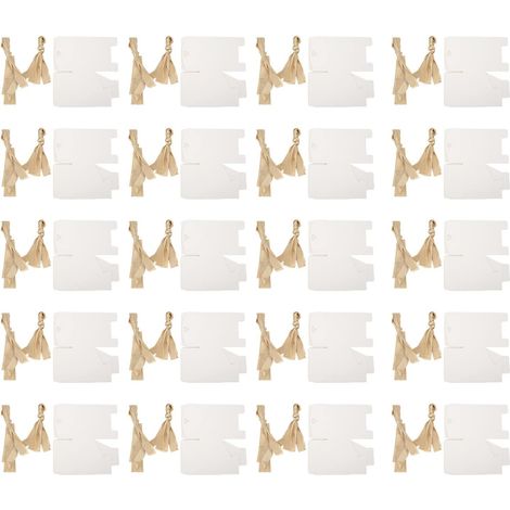20 PCS Coffrets Cadeaux, Rustique Blanc Recyclable Réutilisable Carton Polyester DIY Faisant des Boîtes d'emballage pour la Fête De Mariage (10,5 X 10,5 X 6,5 Cm) (1/5)