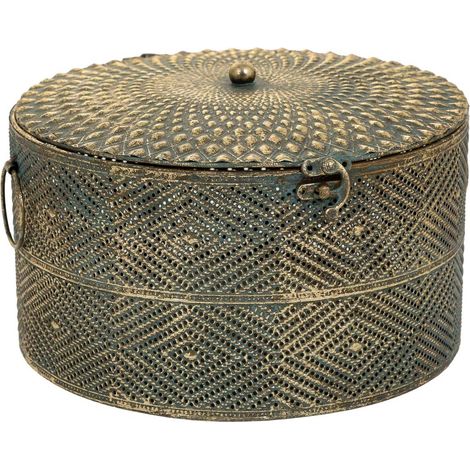 Caja Joyero de metal dorada 27x27x17.5 (1/5)