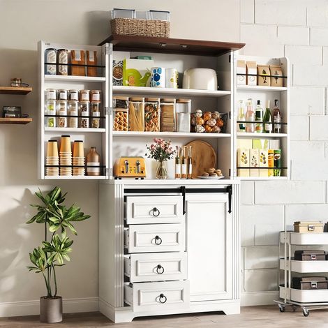 Buffet coloris blanc en MDF 15,7 x 31,5 x 70,9 cm (1/5)