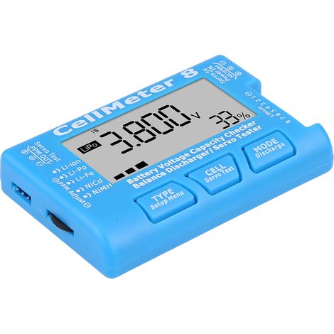 Testeur de capacité pour batteries RC - Contrôleur de tension LiPo, Li-ion, NiMH CellMeter 8 (1/5)