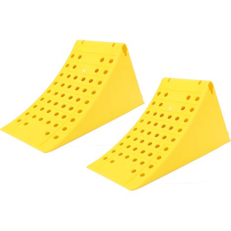 Cale de roue antidérapante, 2 pièces, poignée arrière résistante aux intempéries, bouchon de sécurité amélioré pour camping-car, remorque de voyage, camping-car, bateau. (1/5)