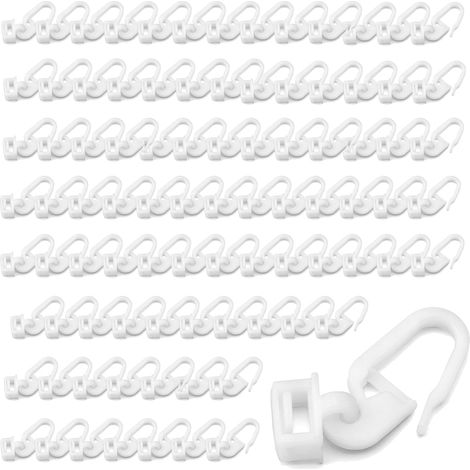 60 Pièces Crochet Rideau Rail, Crochets Glisseurs pour Tringles 5,8-7 mm (1/5)