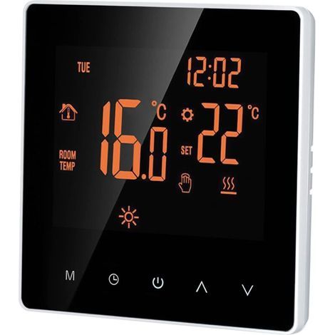 16A Digital Thermostat LCD Display Touch Screen Programmable Electric Heating Thermostat for Home School Orange