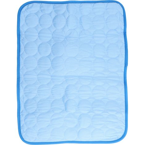 Tapis rafraîchissant pour chien et chat - Matelas respirant et pliable pour animaux de compagnie - Bleu Taille L (70x55cm) (1/5)