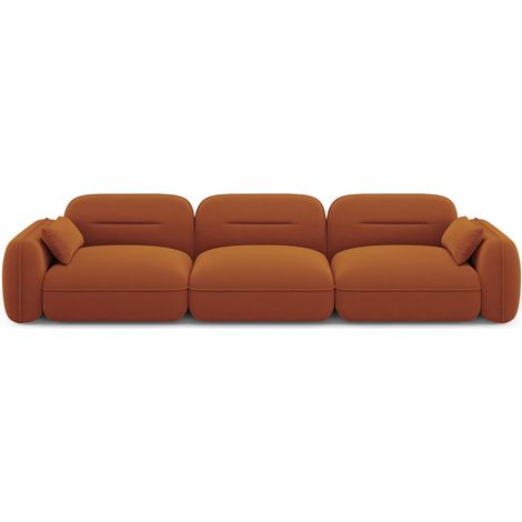 Canapé modulable 4 places en velours terracotta (1/5)